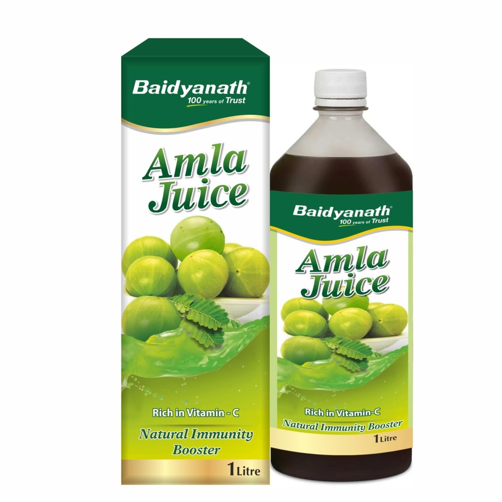 Baidyanath Ayurved Amla Juice 1L | Indian Gooseberry Juice | Natural Vitamin C and Antioxidant Rich | No Added Sugar | Supports Immunity, Skin and Digestion