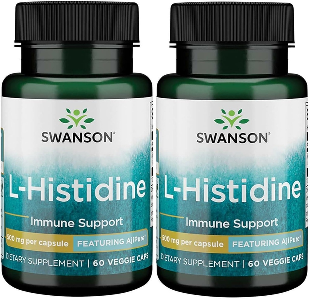 Swanson L-Histidin - Hervorheben Ajipure 500 mg 60 Veg Caps (2 Pack)