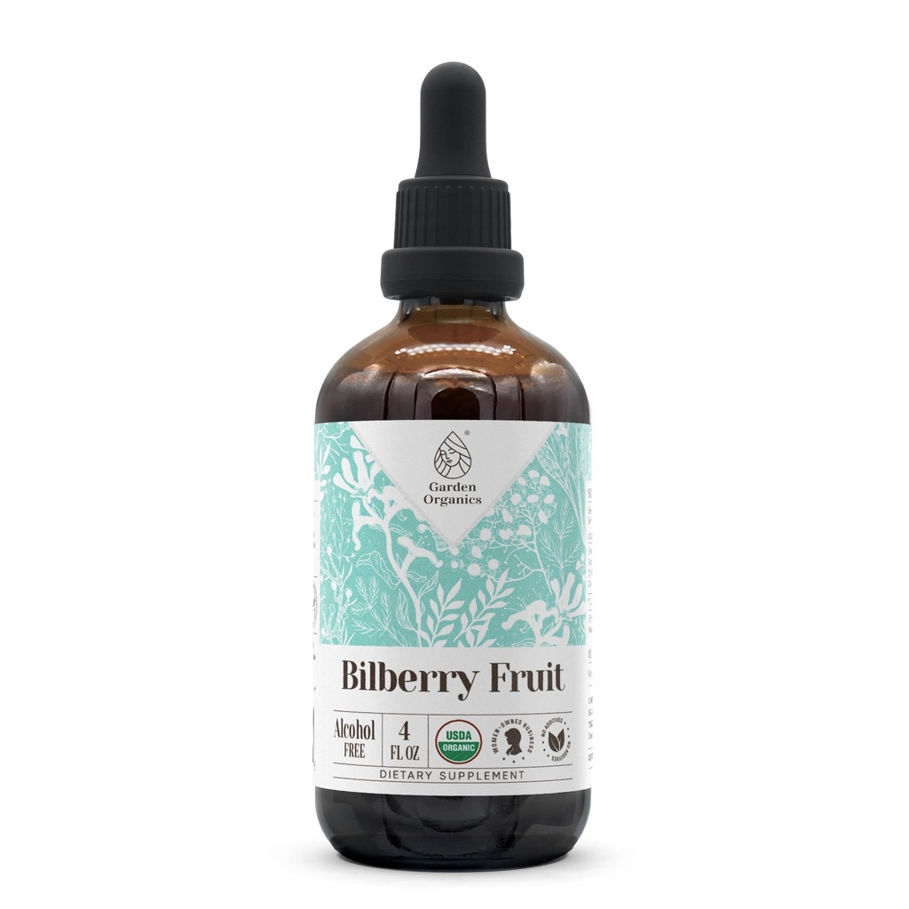 Bilberry Fruit USDA Organic Alcohol-Free Extract | Nahrungsergänzung, Hochfeste Tinktur | Hergestellt aus Bilberry (Vaccinium Myrtillus) Getrocknete Frucht 4 oz