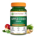 Pure Nutrition ACV Apple Cider Vinegar Capsules | Control Craving | ACV for Weight Loss & Detox with Wheat Grass & Spirulina for Enhanced Wellness | Rich in Antioxidants | Supports Weight Management, Detoxification & Immunity - 60 Veg Capsules