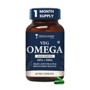 ZEROHARM Veg Omega (EPA 15% + DHA 25%) Capsules 500mg | Veg Omega Supplement for Men and Women | Supports Eyes, Skin, Muscles, Bones and Joints | Sourced from Algae | 60 Capsules