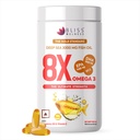 Bliss Welness 8X Strength Omega 3 Fish Oil Capsules | Highest Active Omega-3 Concentration - 3000mg Fish Oil Supplement with 1400mg EPA & 1000mg DHA for Men & Women | Muscle, Heart, Brain, Eyes, Skin & Joints Health Support | No Fishy Burps, Mercury Free | 60 Softgel Capsules