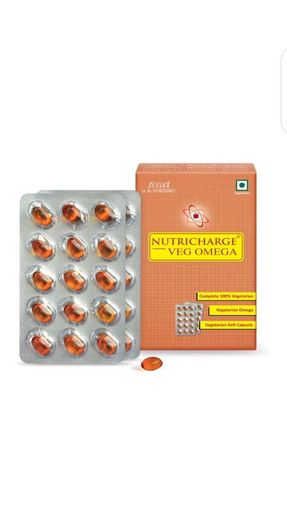 RCM Men's and Women's Nutricharge Veg Omega Health Supplement (Pack of 30 Tablets)