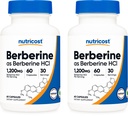 Nutricost Berberina HCl 600mg, 60 Capsule (2 Bottiglie) - Gluten Free, Veggie Caps, Non OGM