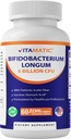 Vitamatic Bifidobacterium Longum 6 miliardi di CFU per DR Capsule - 60 Conte - Promuove la salute intestinale - Realizzata con fibra di Inulina Prebiotica