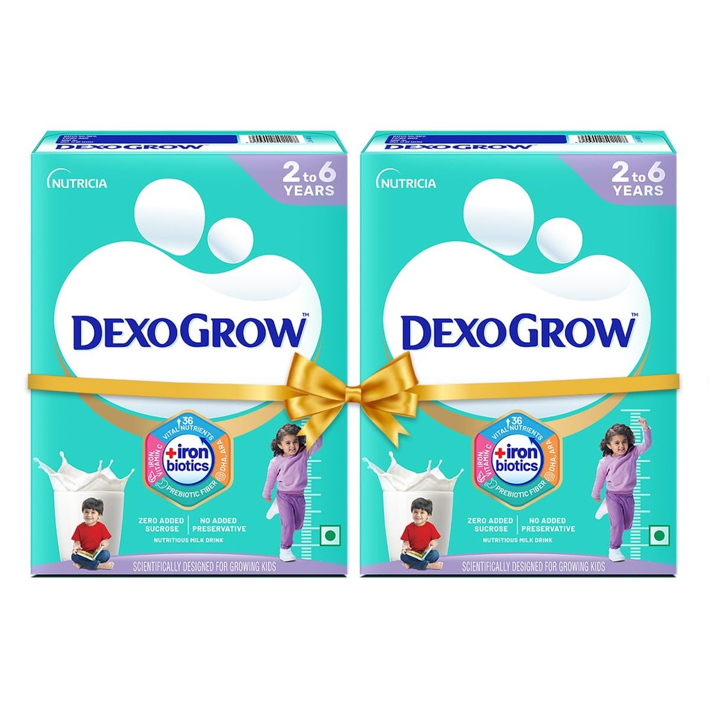 Nutritious Milk Drink for 2-6 year Old Kids with IRON BIOTICS, Zero Added Sucrose - 400g BIB (Pack of 2), Powder