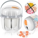 Pille Box, Pille Organizer für Reisen Süße Medizin Organizer NO-BPA Feuchtigkeitsproof Medizin Behälter für Vitamine, Fischöle, Nahrungsergänzungsmittel (Weiß)