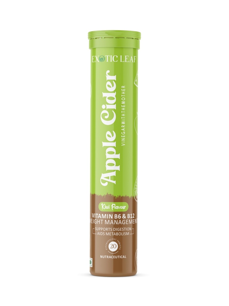 Apple Cider Vinegar Tablets | Natural Supplement for Weight Loss, Digestion, Detox, Metabolism, Energy Boost | Convenient Daily Tablets for Enhanced Wellness & Vitality (Pack of 1, KIWI)