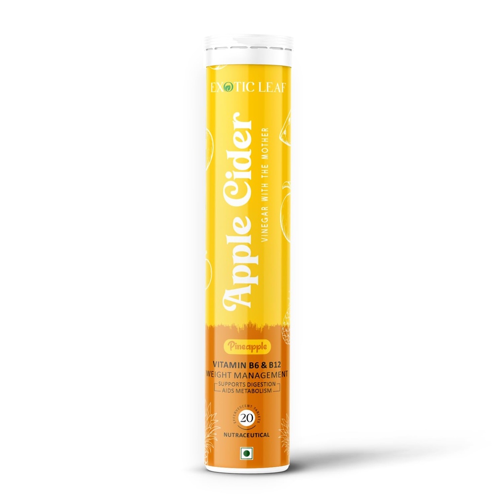 Apple Cider Vinegar Tablets | Natural Supplement for Weight Loss, Digestion, Detox, Metabolism, and Energy Boost | Daily Tablets for Improved Health & Vitality (Pack of 1, PINEAPPLE)