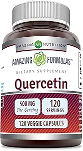 Erstaunliche Formeln Quercetin 500mg 120 Veggie Kapseln Ergänzung - Non-GMO - Glutenfrei - Unterstützt Gesamtgesundheit &amp; Wohlbefinden