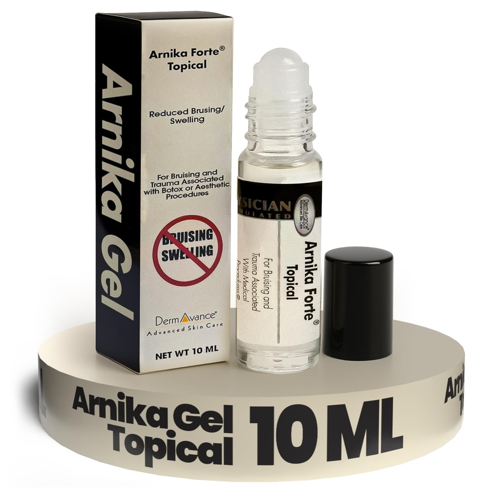 Arnika Forte Topical Roll-On, Arnica Gel for Bruising and Swelling After Surgery, Easy-to-Use Arnica Gel Topical for Post-Surgical Care and Sports Injuries, Klar, 10 ml