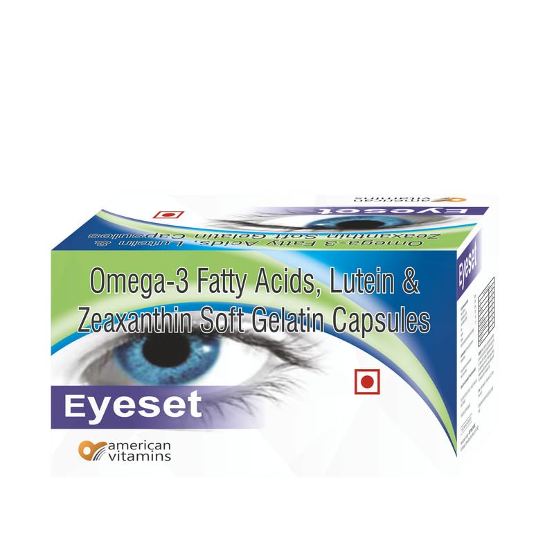 EYESET Eye Health Supplement with Omega 3, Lutein & Zeaxanthin | Supports Vision, Screen Eye Strain & Eye Wellness | Softgel Capsules || 30 Capsules