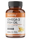 Omega-3 Fish Oil 1250mg | 180mg EPA + 120mg DHA | High-Absorption Formula | Supports Heart, Brain, Eyes, Joints & Skin | 60 Softgels