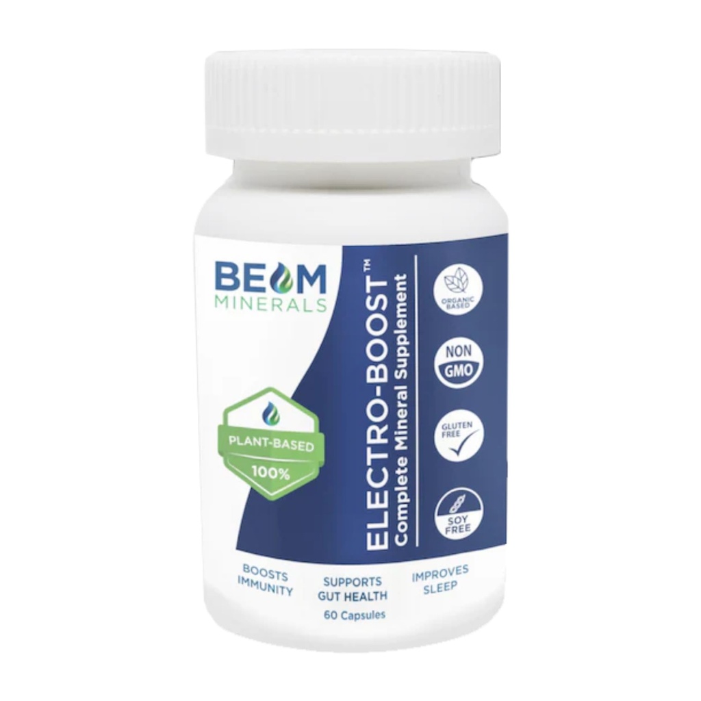 Beam Minerals Capsules multi-minérales complètes d'électrolytes et de micronutriments à base de plantes électro-boost pour les hommes et les femmes d'aider à stimuler l'immunité, à soutenir la santé des Guts et à améliorer le sommeil de 60 capsules