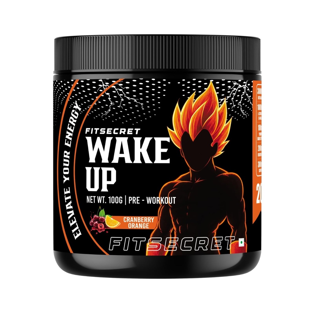 Wake UP Pre Workout | 20 Servings Pre Workout (100 g, Cranberry Orange)