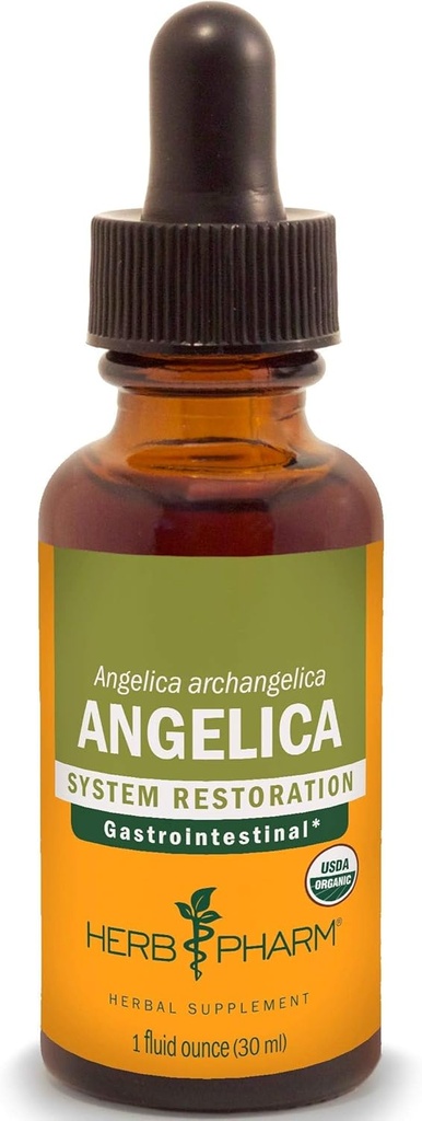 Herb Pharm Certified Organic Angelica Root Liquid Extract for Digestive Support, 1 Fl Oz