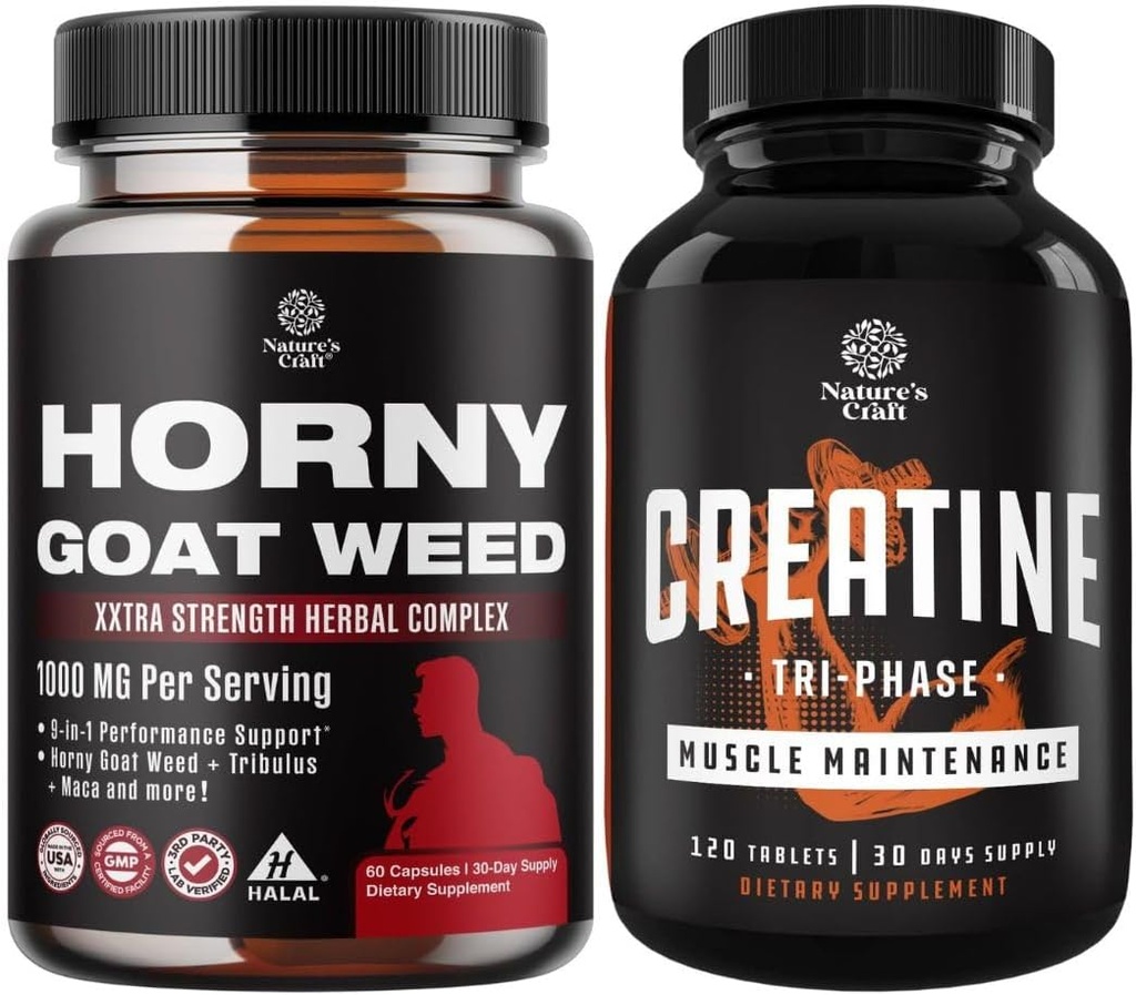 Ensemble d'un complexe d'extraction de mauvaises herbes en chaleur pour les hommes et les femmes Énergie améliorée et l'endurance et haute résistance Tri Phase Pills créatine - Optimal Muscle Builder Creatine Supplément pour les hommes et les femmes