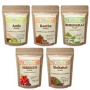 Amla, Reetha, Shikakai, Hibiscus And Bhringraj Powder for Hair Growth 50 Gms Each Combo (Pack of 5)