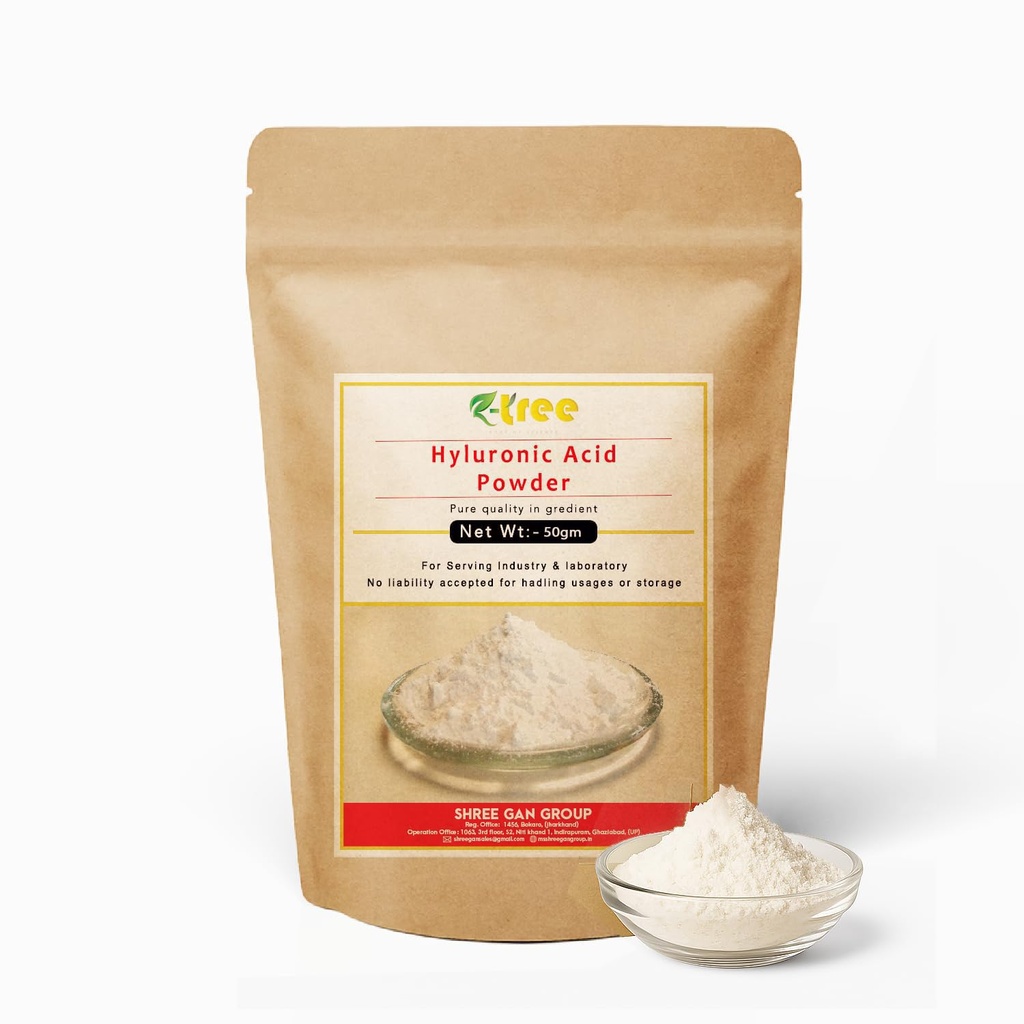 Hyaluronic Acid powder 50gm Making skin Brightening Serum, Cream, lotion, Hair care, clear gel, helps skin stretch and flex and reduces skin wrinkles and lines cosmetics grade