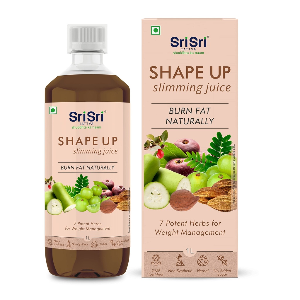 Sri Sri Tattva Shape Up Juice - 1L | Metabolism Digestion & Weight Management | 7 Herbs Ayurvedic Formula | Natural Wellness Drink | (Pack of 1)