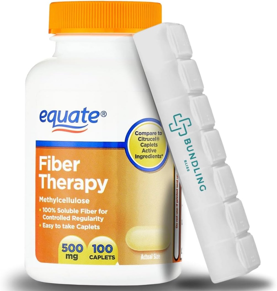 Thérapie de fibre de l'Équateur 500mg Supplément, 100 Compte, 7 Jours Organisateur Pill Inclus - 1 Pack