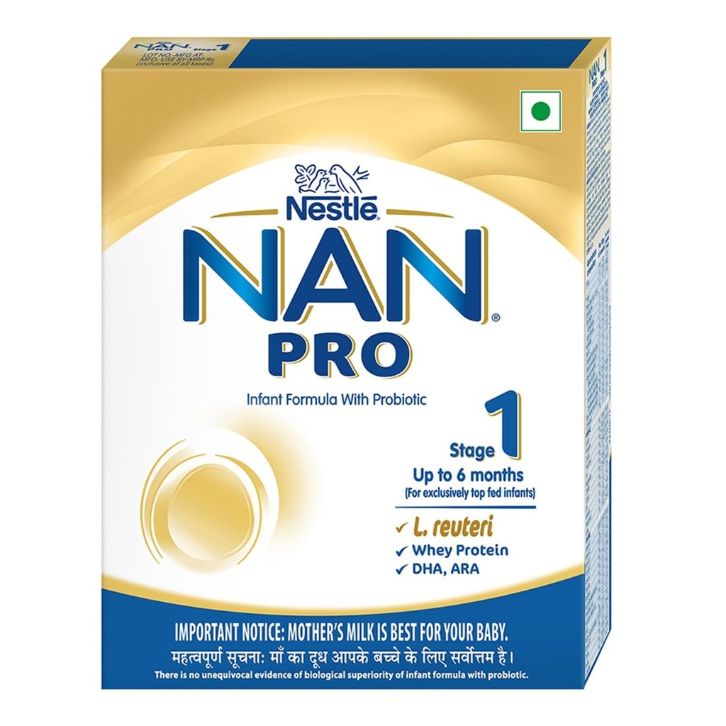 NAN PRO Stage 1 | Infant Formula 0-6 M | Probiotic & Whey Protein | 400g