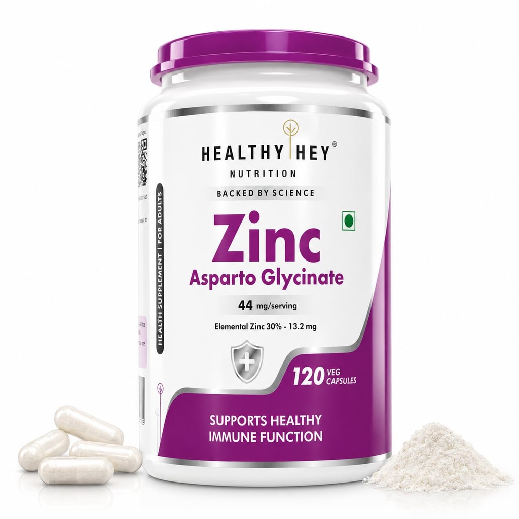 HealthyHey Nutrition Zinc Asparto Glycinate 30% - 120 Capsules