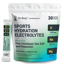 Dr Berg Sports Hydratation Electrolytes Poudre avec/plus de sel (Pink Himalayan) - 30 Kéto Electrolytes Poudre Packets avec/a Delicious Salty Raspberry & Lemon Flavor - Comprend 1000mg de potassium