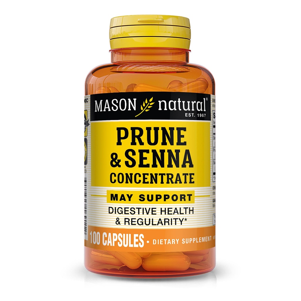 MASON NATURAL Prune Senna Concentré, laxatif végétal naturel pour la régularité et soutient Bowel & Digestive Fonctions, 100 Capsules