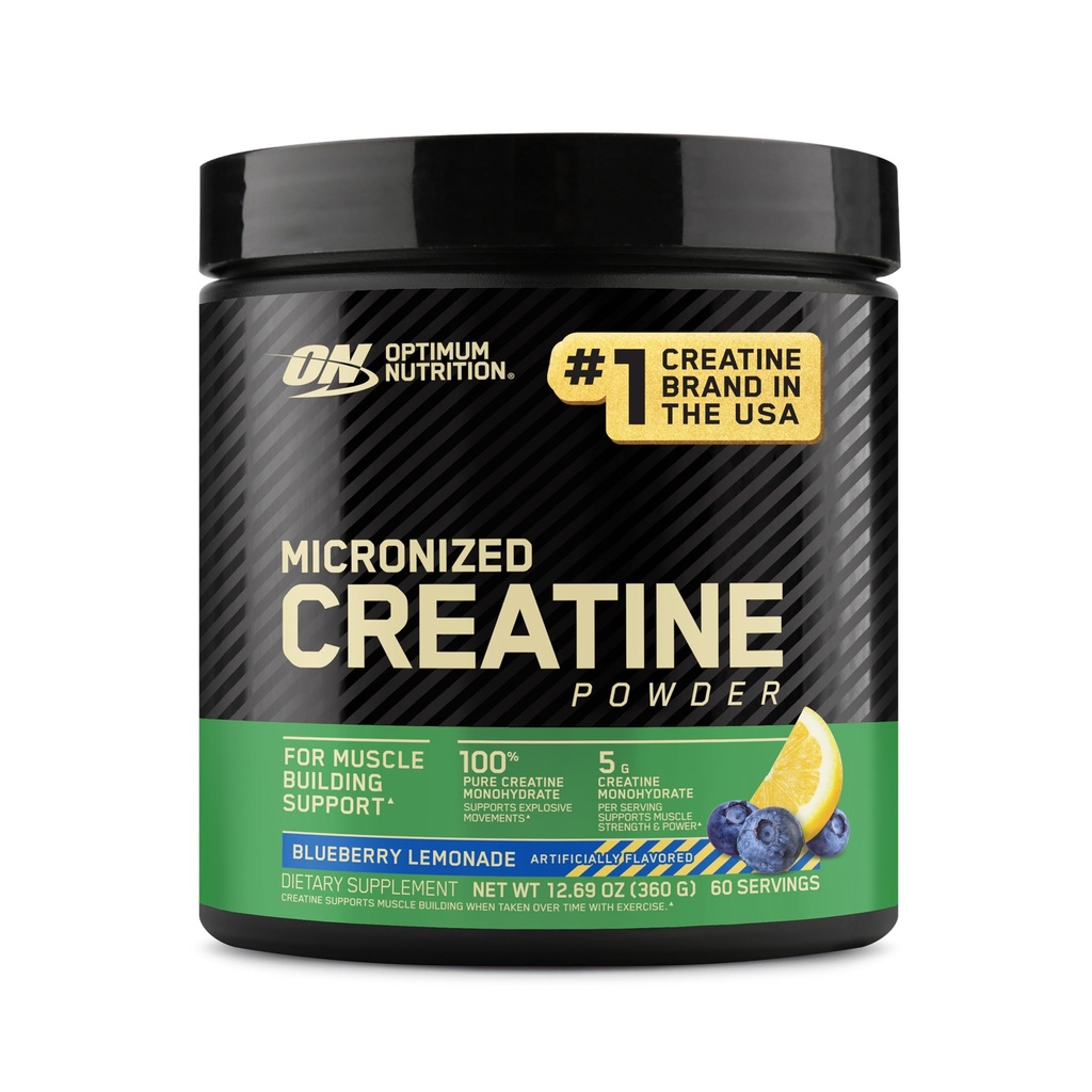Optimum Nutrition Micronized Creatine Monohydrat Pulver, Blueberry Lemonade Creatine, 60 Servierungen, 360 Grams (Packaging May Vary)