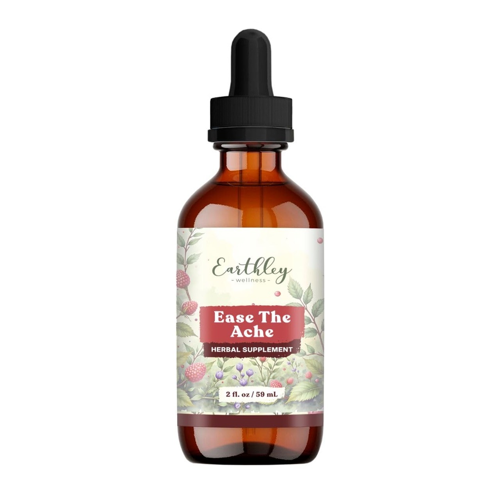 Earthley Wellness Ease Der Erfolg, Natürliche Hormone Unterstützung für Cramps, Bloating, Mood Swings, und Postpartum Discomfort, Cramp Bark, Red Raspberry Leaf, Motherwort, Nettle (1oz)