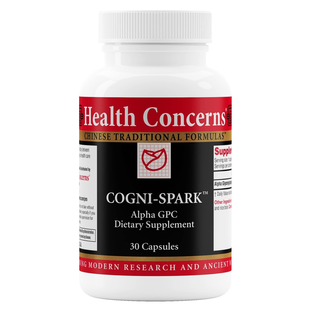 Cogni-Spark – Supporto cerebrale per la memoria, il fuoco e la precisione mentale – Supplemento alfa-GPC Choline per la cognizione, Nerve Function & Longevity – Formula di salute cognitiva – 30 capsule