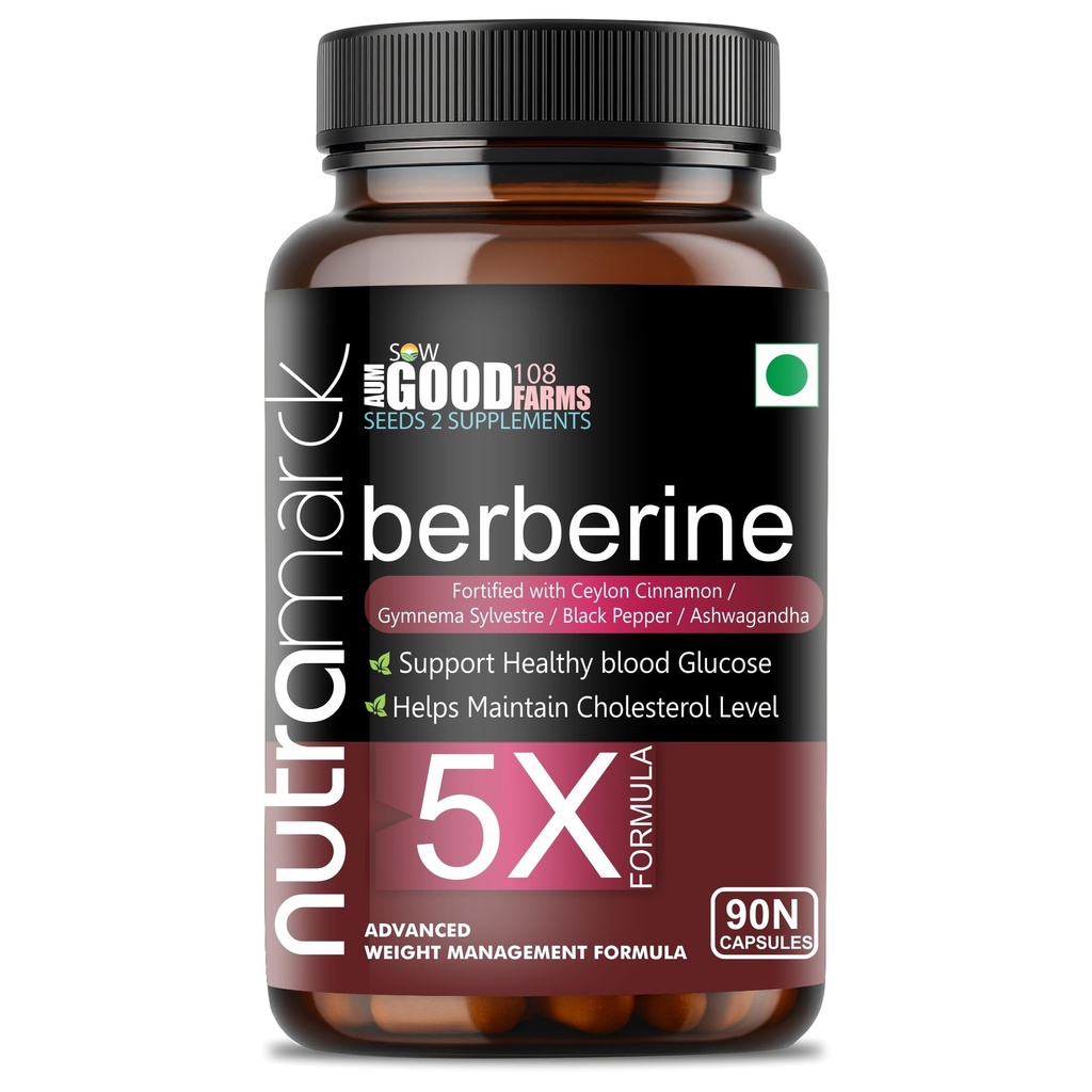 Berberine Capsules 500mg | High Potency Plant-Based Berberis Aristata Extract | Supports Healthy Metabolism, Weight Management, Blood Sugar Balance & PCOS Support (90 Count (Pack of 1))