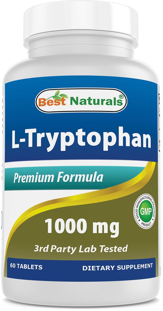 Migliori naturali L-Tryptophan 1000 mg 60 compresse