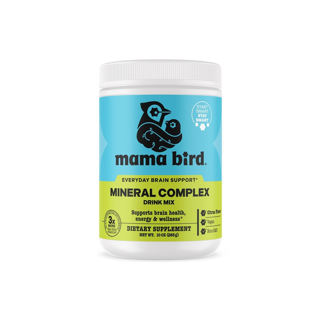 Best Nest Wellness Mama Bird Mineral Complex - Brain Health Support Multivitamin - Aids Knochenentwicklung für Mutter & Baby - Getränkeergänzung mit Choline & Magnesium - Lemon-Lime, 285 g (30 Servierungen)