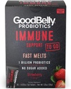 GoodBelly® Melts rapides – Soutien immunitaire - Poudre probiotique végétalienne pour le soutien immunitaire - 1 milliard de cultures vivantes et actives - Saveur aux fraises (30 paquets sur le pouce)