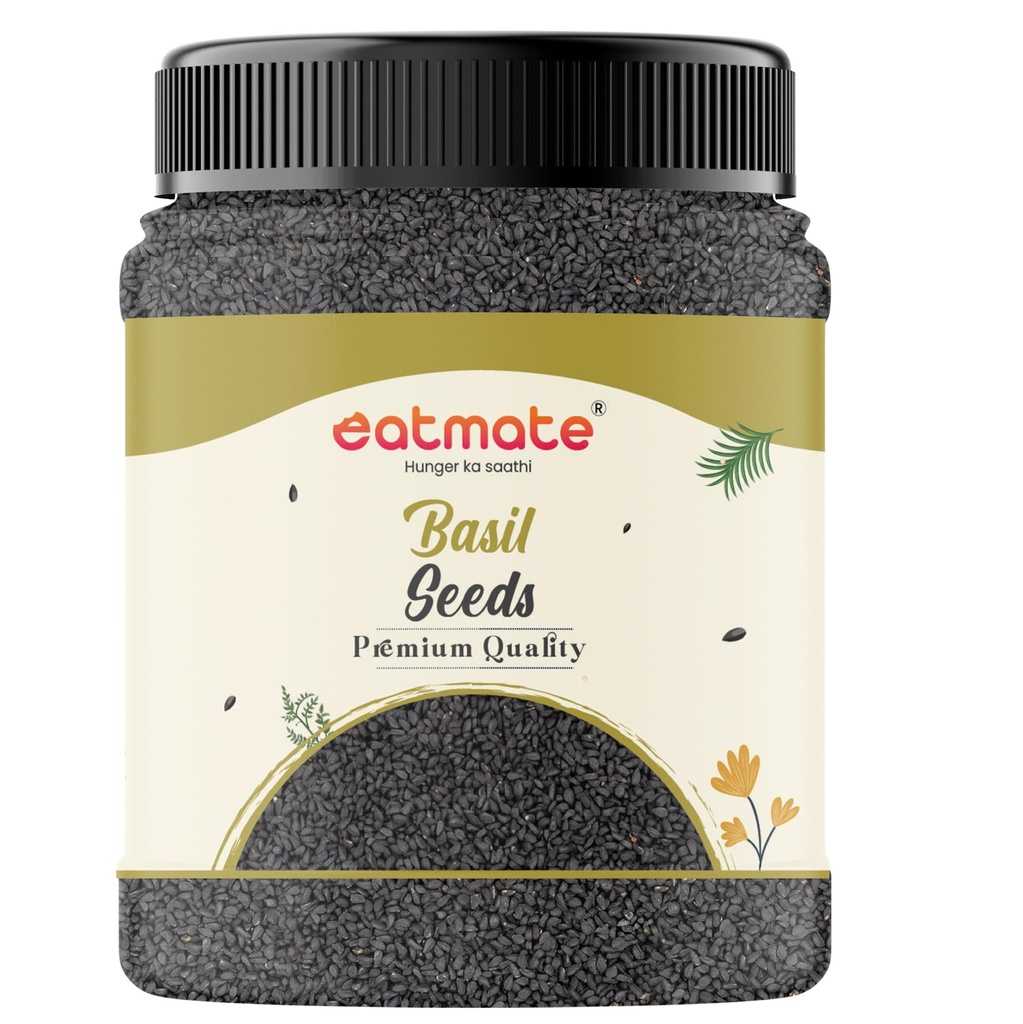 Eatmate Basil Seeds 1Kg | Raw Sabja Seeds for Eating