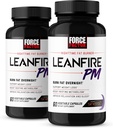Facteur de force LeanFire PM, pilules de perte de poids pour les femmes et les hommes, brûleur de graisse et pilules de perte de poids de nuit pour brûler la graisse, stimuler le métabolisme, avec la mélatonine, 60 comte (paquet de 2)