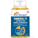 Dr. Morepen Omega-3 Fish Oil | 1250mg Triple Strength Fish Oil Softgel Capsules (450mg EPA & 300mg DHA) | For Joint & Heart Health (60 Capsules)