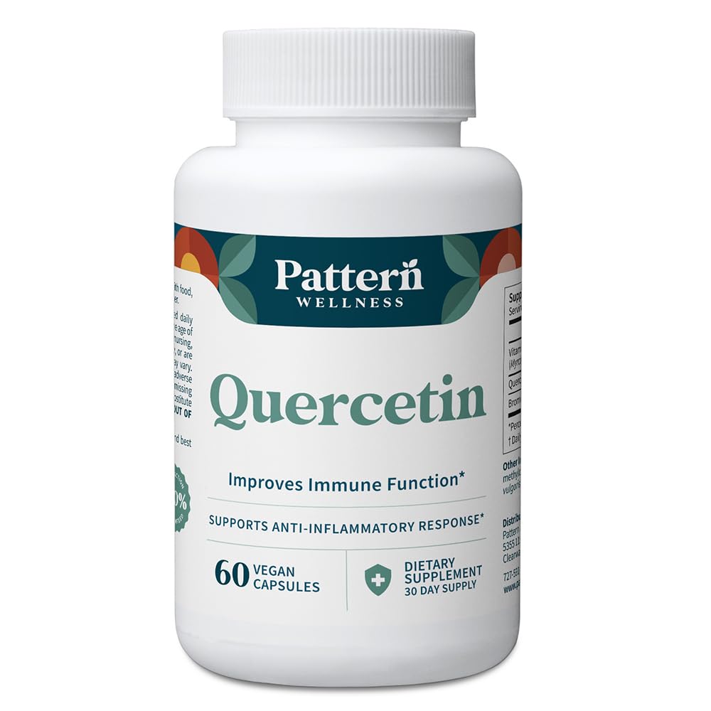 Muster Wellness Quercetin Ergänzung mit Bromelain - Immunfunktion & Cellular Health Support - Antioxidant & Ganzkörper Wellness - 60 Vegan Kapseln