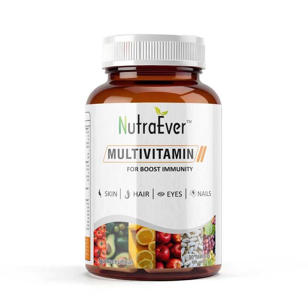 Daily Multivitamin Tablets for Adults | Complete Vitamin & Mineral Formula for Immunity, Energy & Wellness | Supports Skin, Hair, Eyes & Nail Health | 30 Tablets Pack of-1