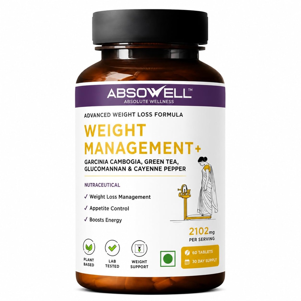 Weight Management Tablets [60 Capsules] – Garcinia Cambogia, Glucomannan & Plant-Based Ingredients | Supports Appetite Control, Metabolism & Healthy Weight Management | Herbal Dietary Supplement
