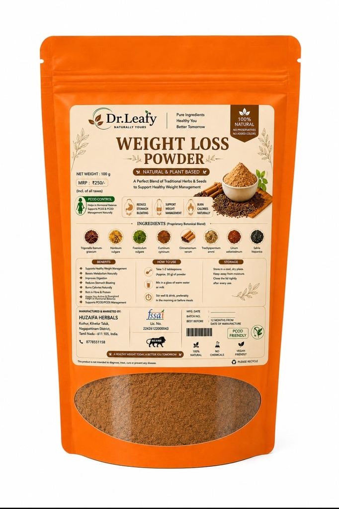 Dr.Leafy Herbal Weight Loss Powder with 8 Natural Herbs & Seeds