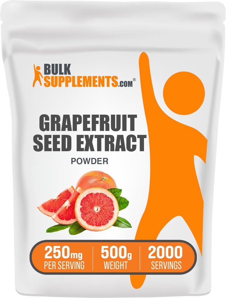 BulkSupplements.com Grapefruit Seed Extract Powder - Grapefruit Seed Supplements, Antioxidant Source - Kräuterergänzung, Glutenfrei, 250mg pro Servierung, 500g (1.1 lbs) (Pack von 1)