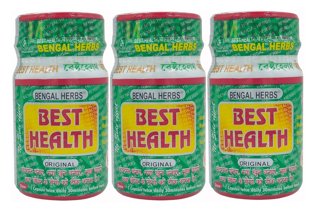 BENGAL HERBS BEST HEALTH 50 CAPSULES (PACK OF 3) for BODY BUILDING & WEIGHT LOSS