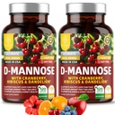 Number One Nutrition Premium D Mannose Supplement für Frauen und Männer [Max Strength, 1350MG] Natürliche D-Mannose mit Cranberry, Hibiscus und Dandelion für Urinary Tract Health, 240 Count