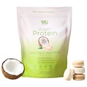 Suppléments TRU Poudre de protéines à base végétale, BCAA, EAA, 20g Riz brun végétalien et protéines de pois, 100 calories, 27 vitamines, pas d'arôme artificiel 25 portions (Coconut Macaron)