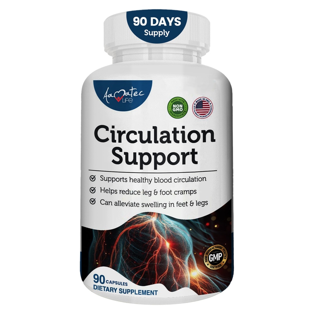 Blutzirkulation Unterstützung Ergänzung für Arterien & Venen Gesundheit- Natürliche Herz-Kreislauf-Säulen mit L-Arginin, Ginger Root- fördert gesunde Blutfluss & Herz Gesundheit- 90 Kapseln