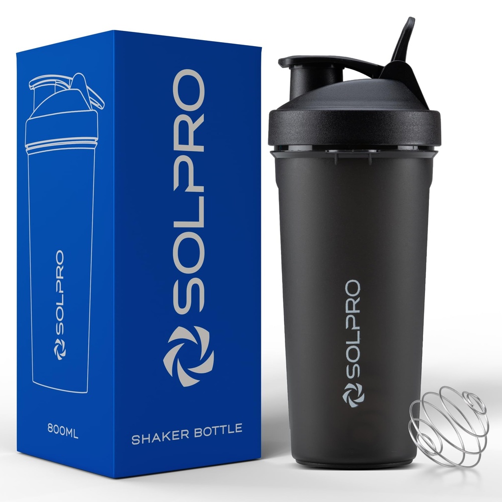 Solpro Blaze Shaker Bottle | Leak-Proof and Mess-Free | Non-Slip Grip | Ideal for Protein Shakes, Smoothies, Pre Workout and More | BPA Free