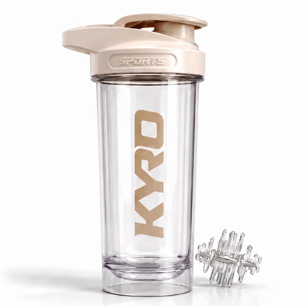 KYRO Terra 700ml Protein Shaker Bottle for Gym | Premium Whisk | 100% Leakproof, BPA-Free | Plastic Shaker with Whisk Ball | Dishwasher Safe | Gym Shaker | Sports Shaker Bottle for Men & Women